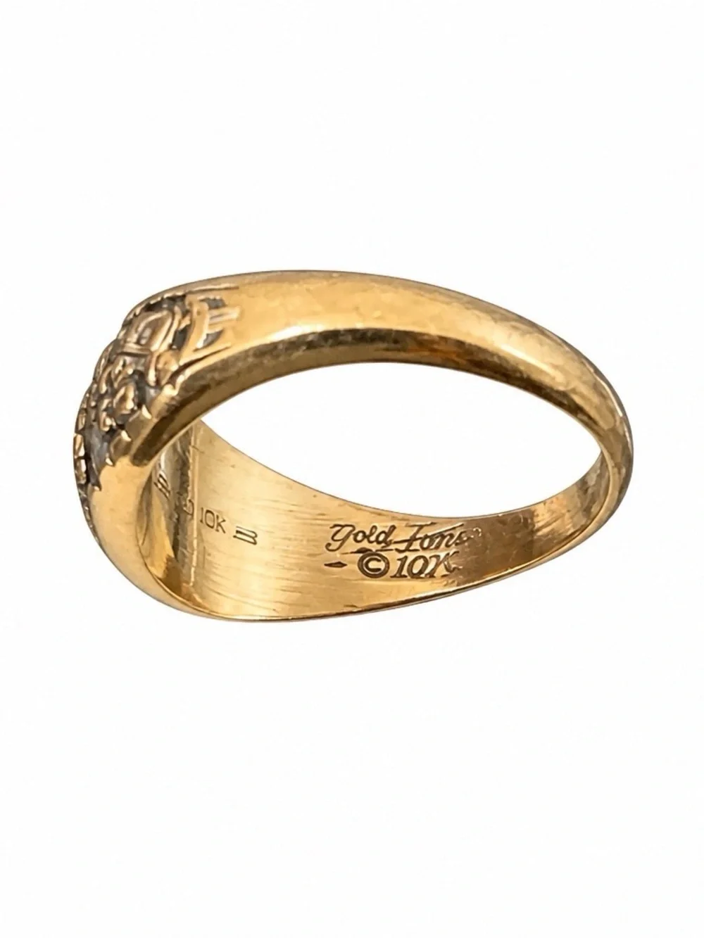 Vintage 1995 Jostens 10K Gold Emerald Graduation Signet Ring - Authentic